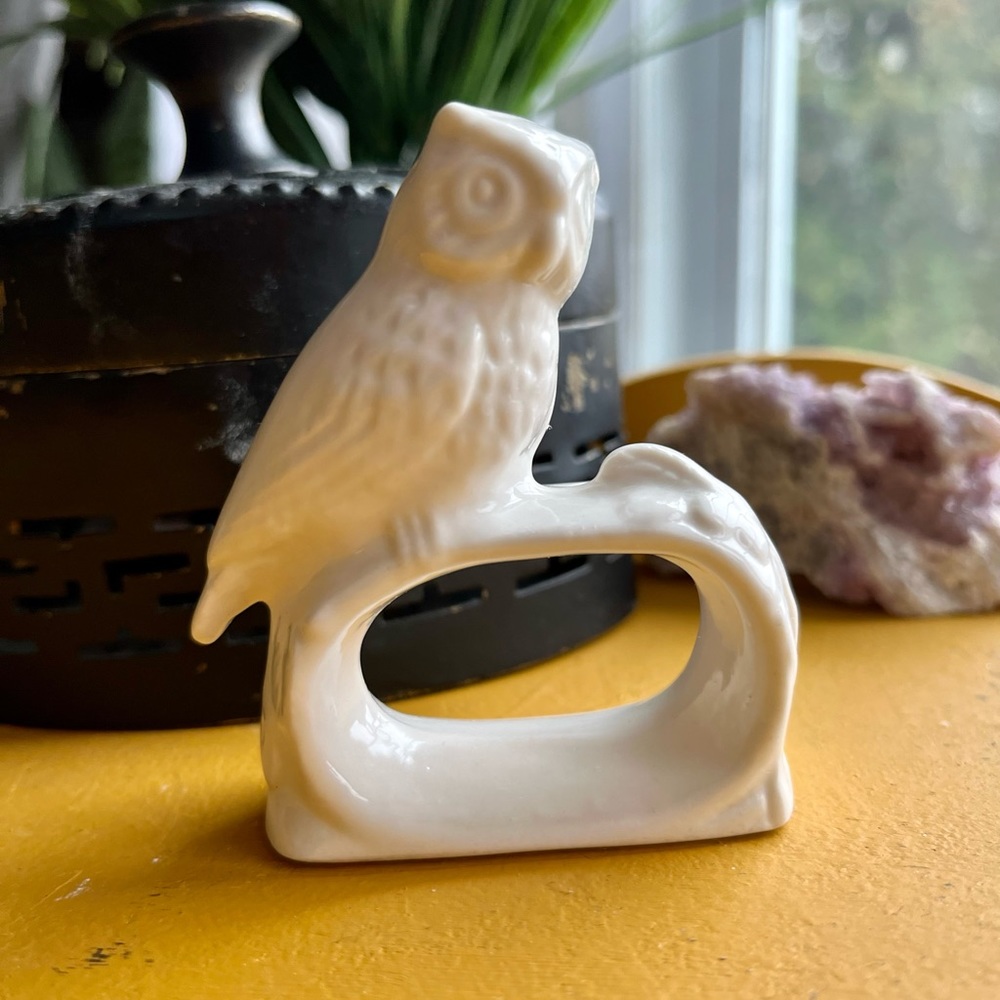 Ardalt Vintage White Owl Napkin Holders